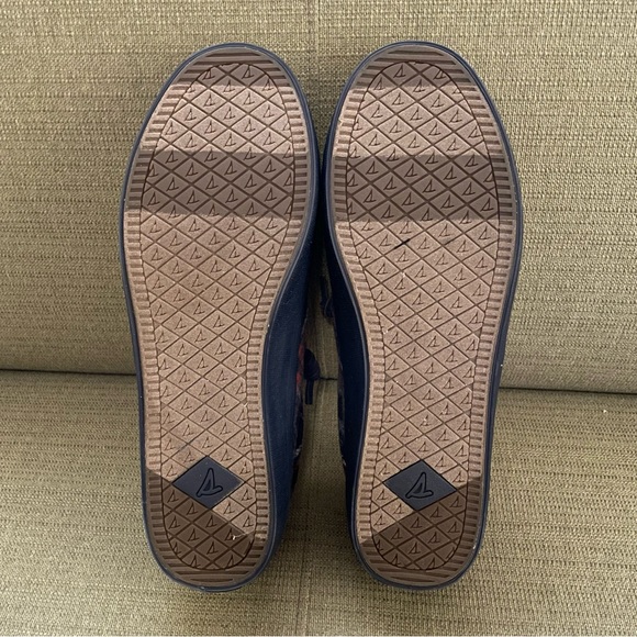 Sperry Crest Vibe Wool Plaid Sneaker Navy          NWT - Picture 5 of 5